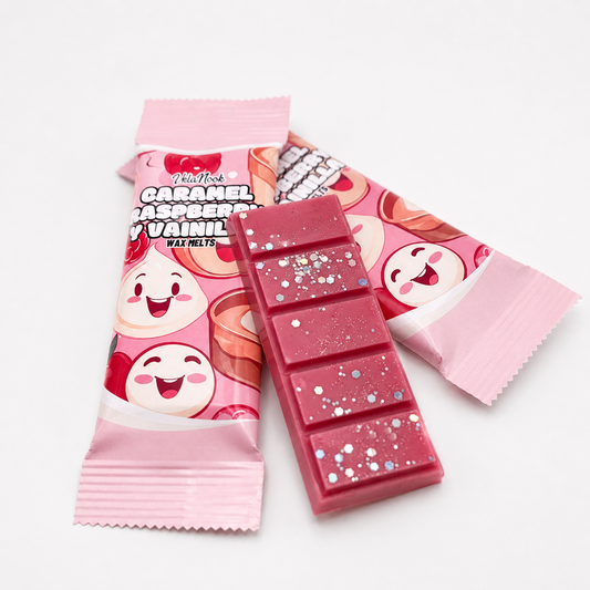 Tableta wax melts Caramel, Raspberry y Vainilla