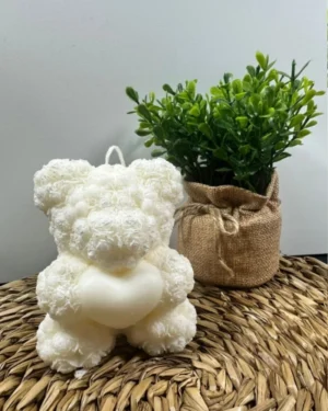 Vela decorativa Osito de rosas Talla M - Cera de Soja